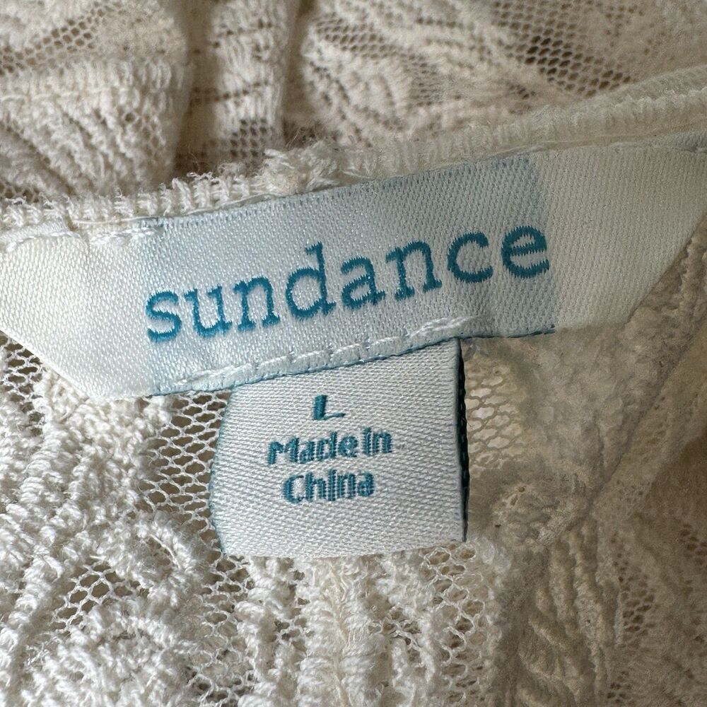 Sundance Cardigan Jacket Size L Large Sheer Lace Embroidered Floral 100% Nylon - Picture 5 of 6
